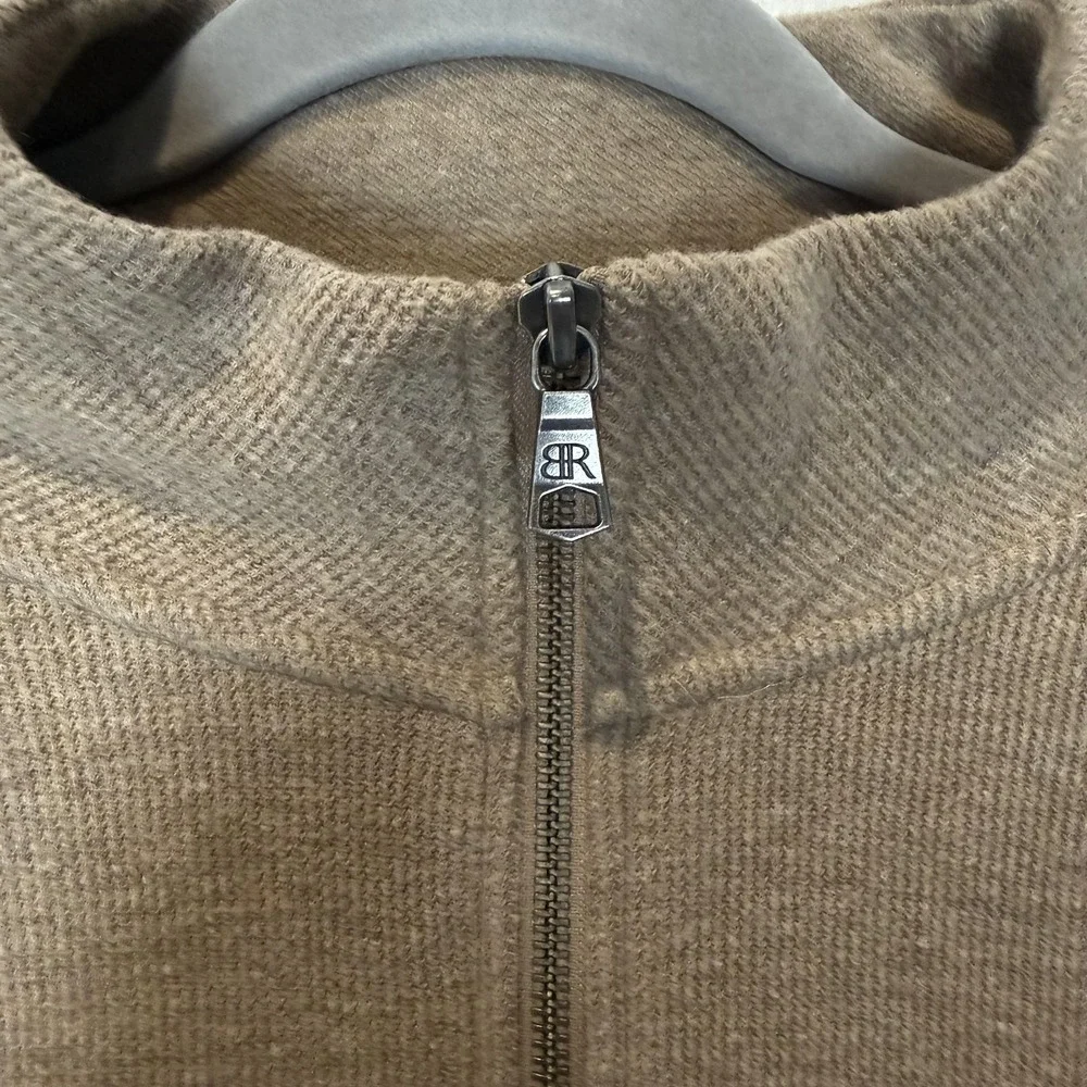 Banana Republic Sweater Mens XL Brown 1/4 Zip Mock Neck Knit‎ Pullover Soft